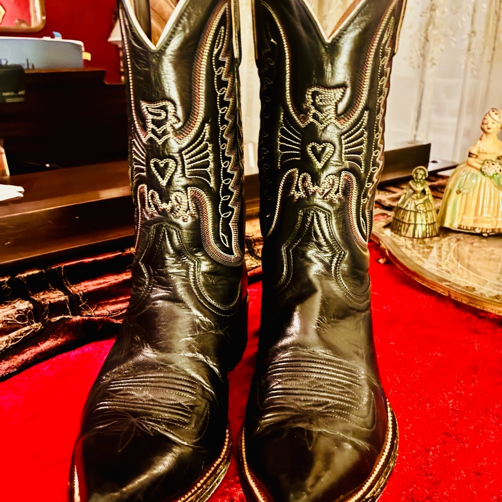 Heritage Boot Co Handmade Black “Jesse Dayton” Cowboy Boots - Women’s 6 - Picture 6 of 13